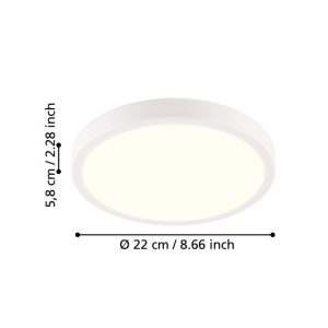 Plafón LED Exterior Redondo RONCO Blanco Ø220 mm 8W 800 lm 3000K IP44 – Eglo - Imagen 3