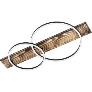 Plafón LED Interior de Madera y Negro BOYAL 12W 1700 lm 3000K – Eglo - Imagen 1