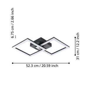 Plafón LED PALMAVES-E Negro 3000K 2760 Lúmenes IP20 – Eglo - Imagen 5