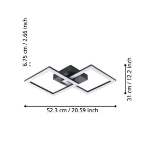 Plafón LED PALMAVES-E Negro Luz Neutra 4000K 2940 Lúmenes IP20 – Eglo - Imagen 5