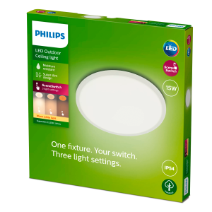 Plafón SuperSlim LED 15W 2700K Scene Switch Blanco IP54 – Philips - Imagen 2