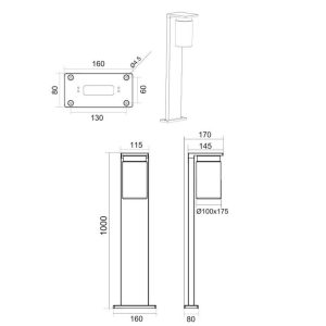 Poste exterior ARDILA 100cm Madera con Sensor E27 40W IP44 - TRIO Lighting - Imagen 3