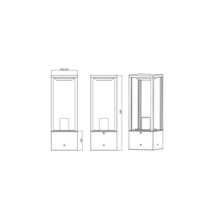 Poste exterior GARONNE E27 60W IP44 - TRIO Lighting - Imagen 3