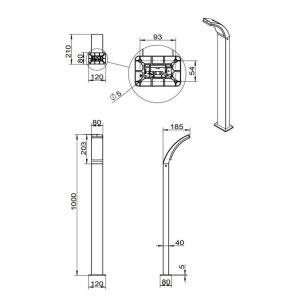 Poste LED BEJA 100cm 12.5W 1650lm 4000K IP44 Antracita - TRIO Lighting - Imagen 3