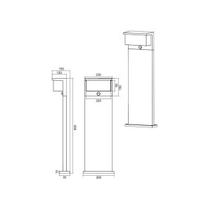 Poste LED NESTOS 80cm con Sensor 13W 1300lm 3000K IP54 - TRIO Lighting - Imagen 5