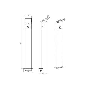 Poste LED PEARL 100cm con Sensor 8W 900lm 3000K IP54 - TRIO Lighting - Imagen 3