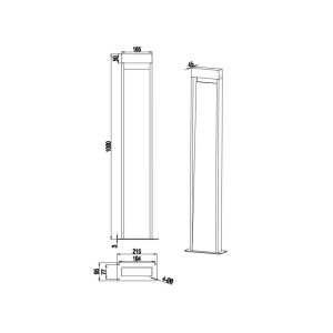 Poste LED SALMON 100cm 11W 1200lm 3000K IP44 Efecto Madera - TRIO Lighting - Imagen 3