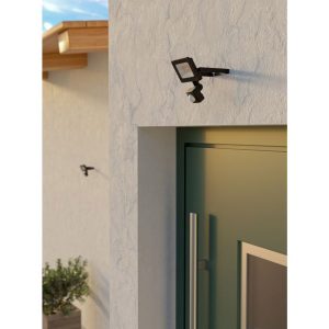 Proyector LED Exterior RISACCA-E Negro con Sensor 1800 lm 4000K IP44 Aluminio y Vidrio – Eglo - Imagen 2