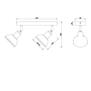 Regleta DELHI 2 Focos Industrial Orientable - TRIO Lighting - Imagen 3