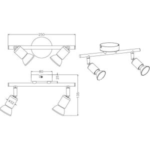 Regleta TITÁN PARIS 2 Focos Orientables - TRIO Lighting - Imagen 3