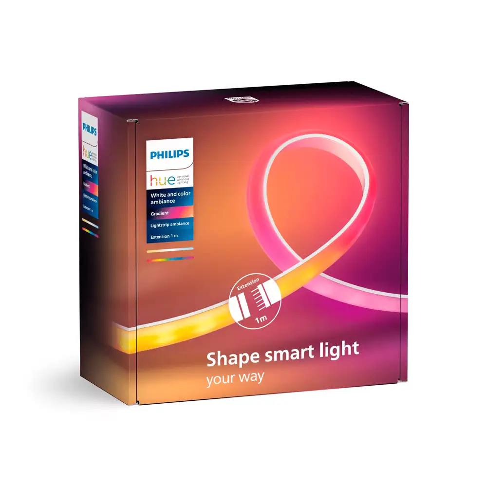 Caja packaging tira LED extensión 1m Philips Hue Gradient White and Color