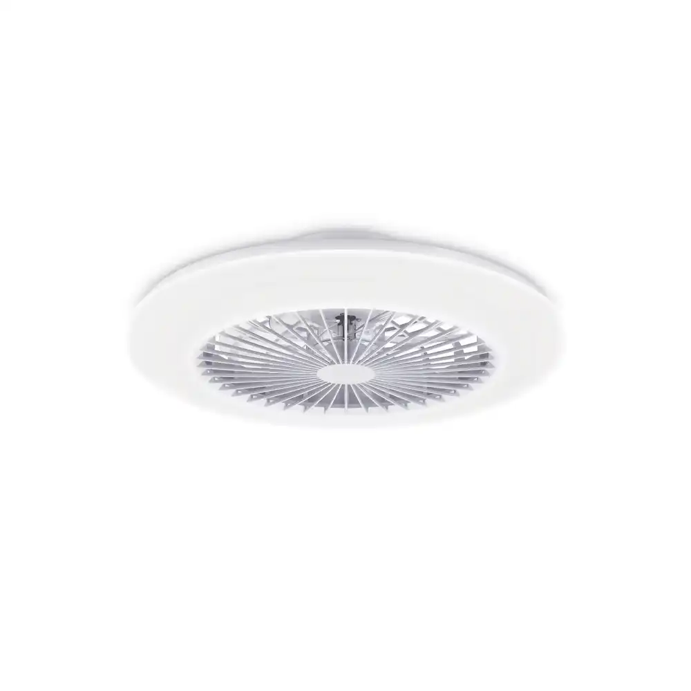 Detalle del ventilador de techo Philips Amigo Flat con plafón LED 60W+25W blanco vista inferior