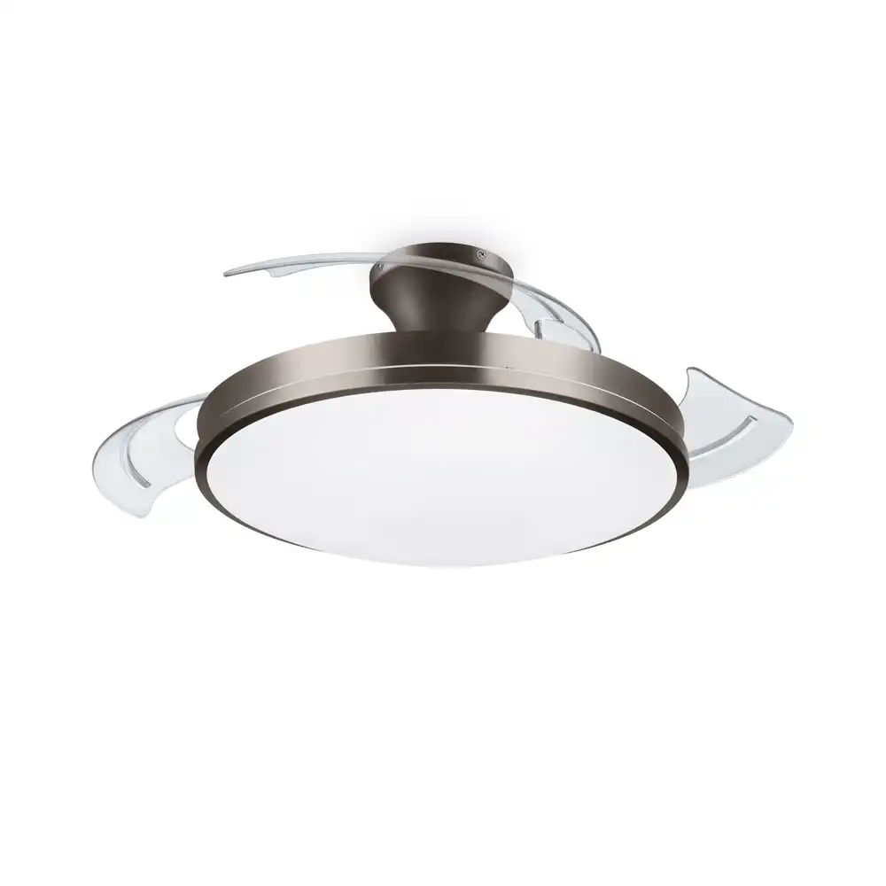 Ventilador de techo Philips Atlas plegable DC LED níquel vista inferior