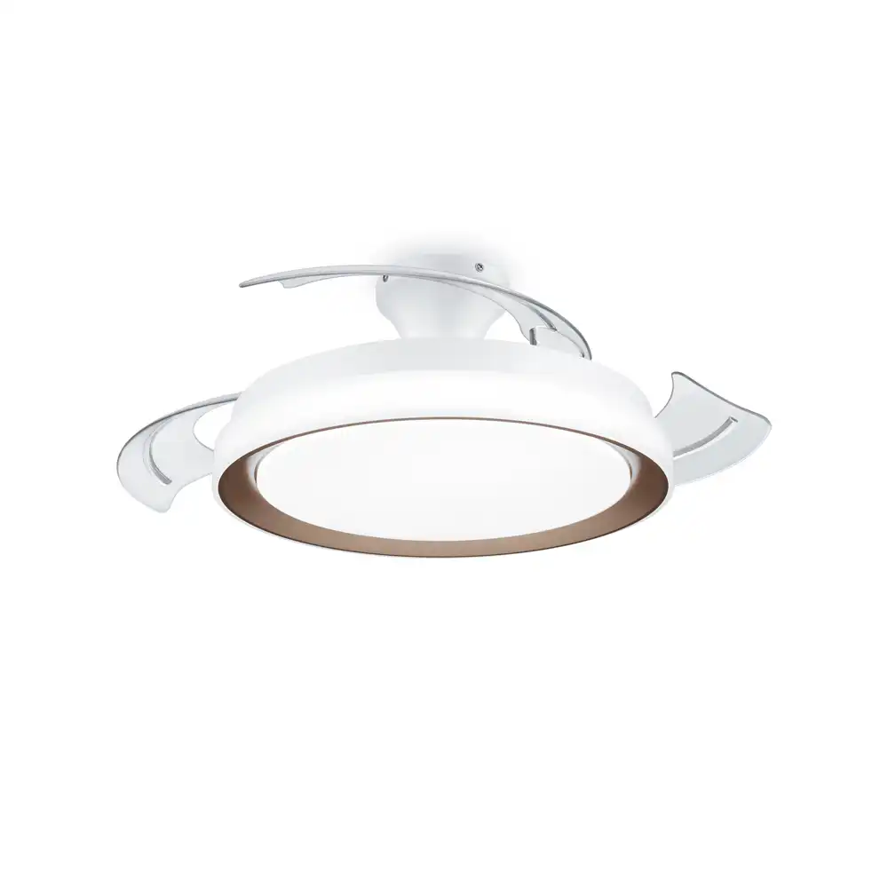Ventilador de techo Philips Bliss plegable DC LED dorado vista inferior