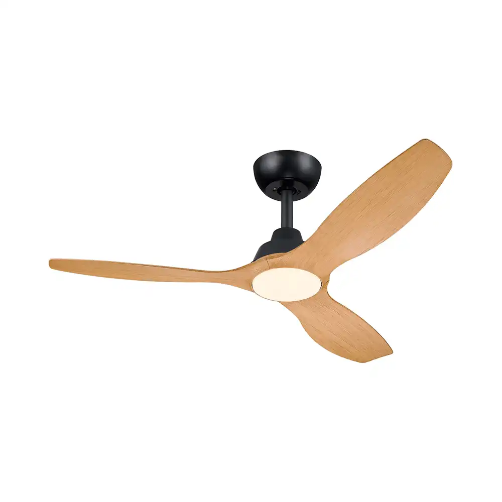 Ventilador de techo Philips Olas G LED negro y madera vista inferior