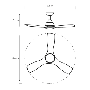 Ventilador Olas P LED 28W+24W Blanco – Philips - Imagen 4