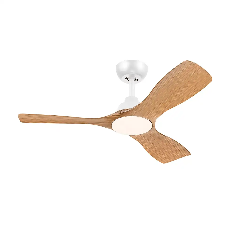 Ventilador de techo Philips Olas P LED blanco y madera vista inferior