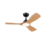 Ventilador de techo Philips Olas P LED negro y madera vista inferior