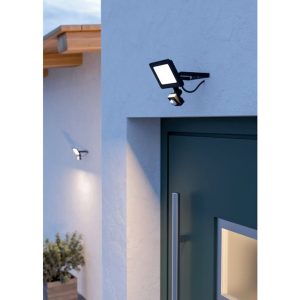 Proyector LED Exterior RISACCA-E Negro con Sensor 2800 lm 4000K IP65 Aluminio y Vidrio – Eglo - Imagen 2