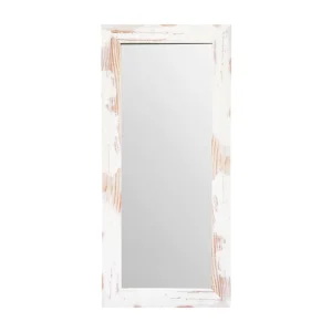 Espejo de Pared Decorativo 30 x 80 cm con Marco Blanco Envejecido - Campiluz - Image 1