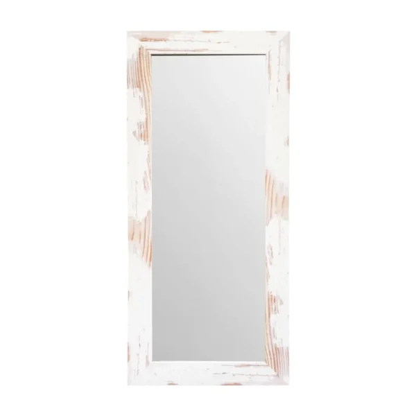 tiendas deco espejo de pared decorativo 30 x 80 cm con marco blanco envejecido campiluz 1