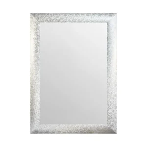 Espejo de Pared Decorativo 40 x 60 cm con Marco Plateado de Acabado Texturizado - Campiluz - Imagen 1