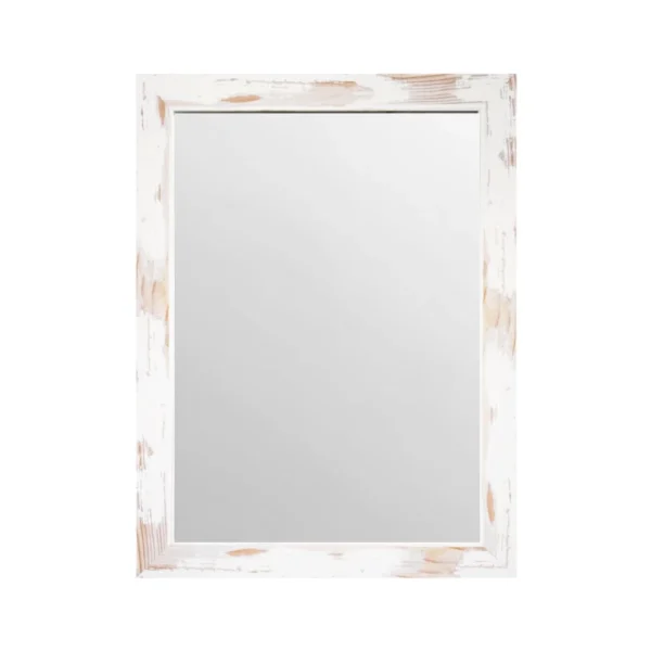 tiendas deco espejo de pared decorativo 50 x 70 cm con marco blanco envejecido campiluz 1