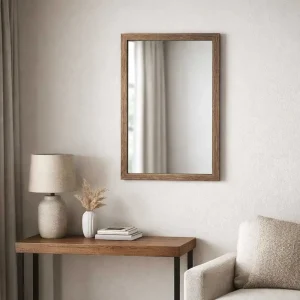 Espejo de Pared Decorativo 50 x 70 cm con Marco Efecto Madera Wengué - Campiluz - Imagen 3