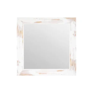 Espejo Decorativo Cuadrado 40 x 40 cm con Marco Blanco Envejecido - Campiluz - Imagen 1