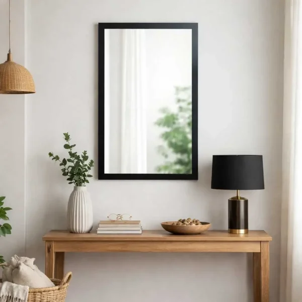 tiendas deco espejo decorativo de pared 40 x 60 cm con marco negro liso campiluz 4