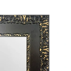 Espejo Decorativo de Pared 50 x 70 cm con Marco Clásico Negro y Detalles Dorados - Campiluz - Imagen 2
