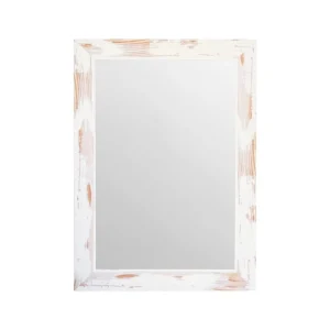 Espejo Decorativo Rectangular 40 x 60 cm con Marco Blanco Envejecido - Campiluz - Imagen 1