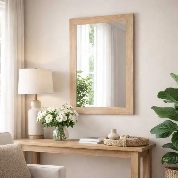 tiendas deco espejo decorativo rectangular 40 x 60 cm con marco de madera natural campiluz 4