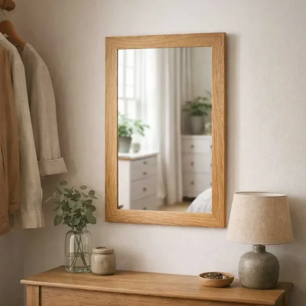 tiendas deco espejo decorativo rectangular 40 x 60 cm con marco de madera natural clara campiluz 4