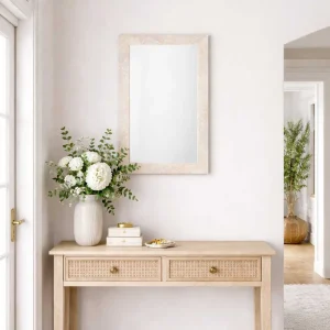 Espejo Decorativo Rectangular 40 x 60 cm con Marco Efecto Piedra Beige - Campiluz - Imagen 4