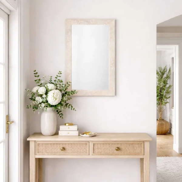 tiendas deco espejo decorativo rectangular 40 x 60 cm con marco efecto piedra beige campiluz 4