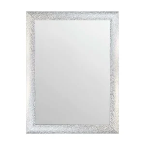 Espejo Decorativo Rectangular 40 x 60 cm con Marco Efecto Plata Cepillada - Campiluz - Imagen 1