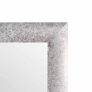 Espejo Decorativo Rectangular 40 x 60 cm con Marco Efecto Plata Cepillada - Campiluz - Imagen 2