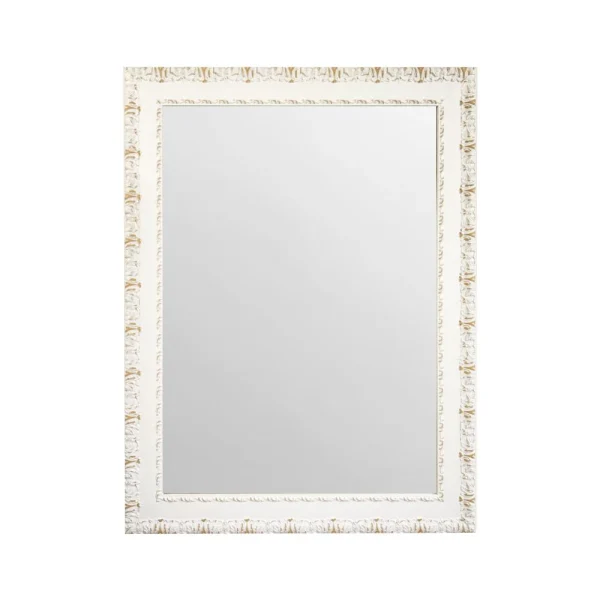 tiendas deco espejo decorativo rectangular 50 x 70 cm con marco blanco ornamentado envejecido campiluz 1