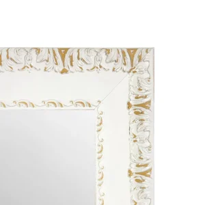 Espejo Decorativo Rectangular 50 x 70 cm con Marco Blanco Ornamentado Envejecido - Campiluz - Imagen 2