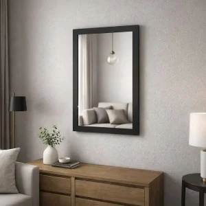 Espejo Decorativo Rectangular 50 x 70 cm con Marco Negro Satinado - Campiluz - Imagen 3