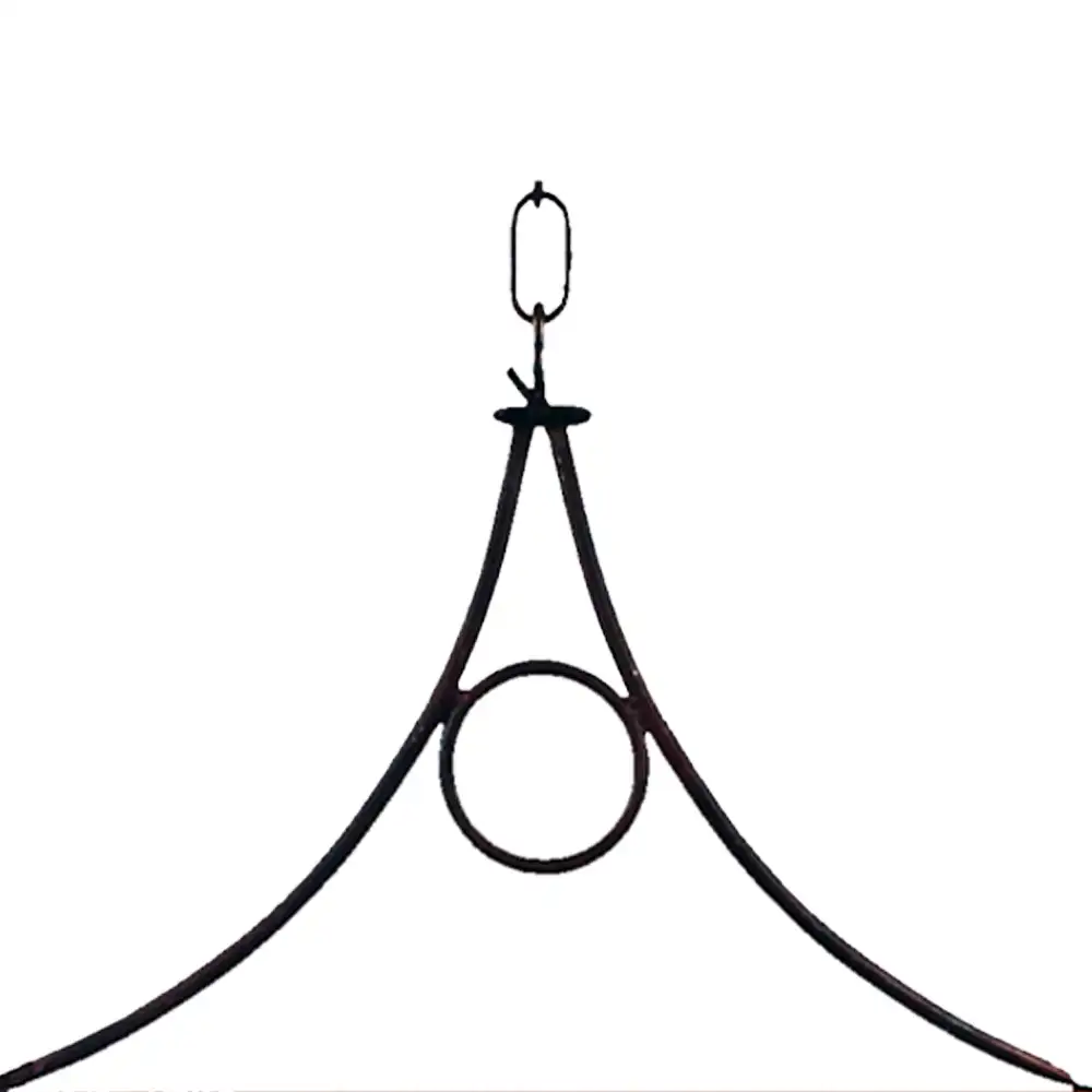 Portalámparas de techo colgante 2 luces en madera y metal con pantallas estilo rústico Campiluz detalle estructura