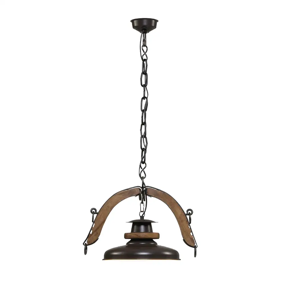 Portalámparas de techo colgante doble yuguilo con campanas y pantallas Campiluz vista completa