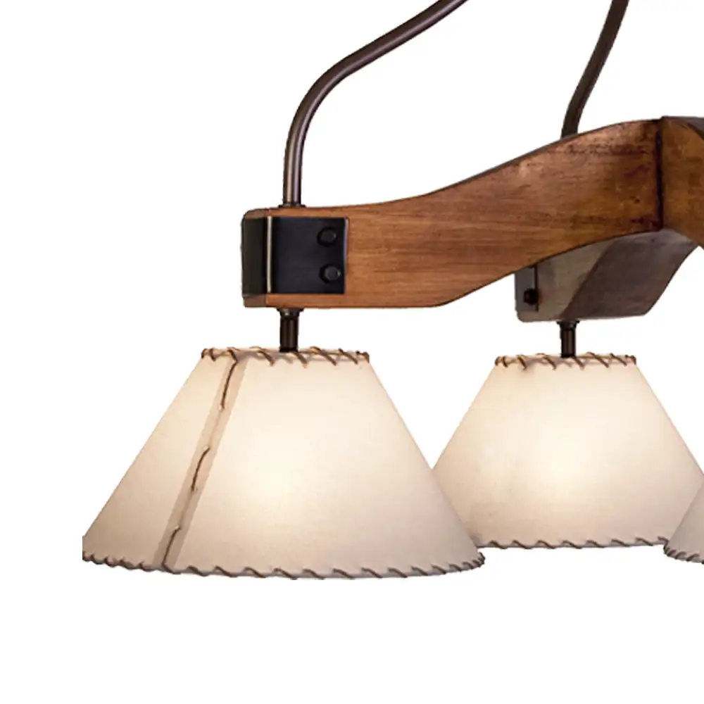 Portalámparas de techo colgante Napo 4 luces con pantallas textiles Campiluz vista lateral