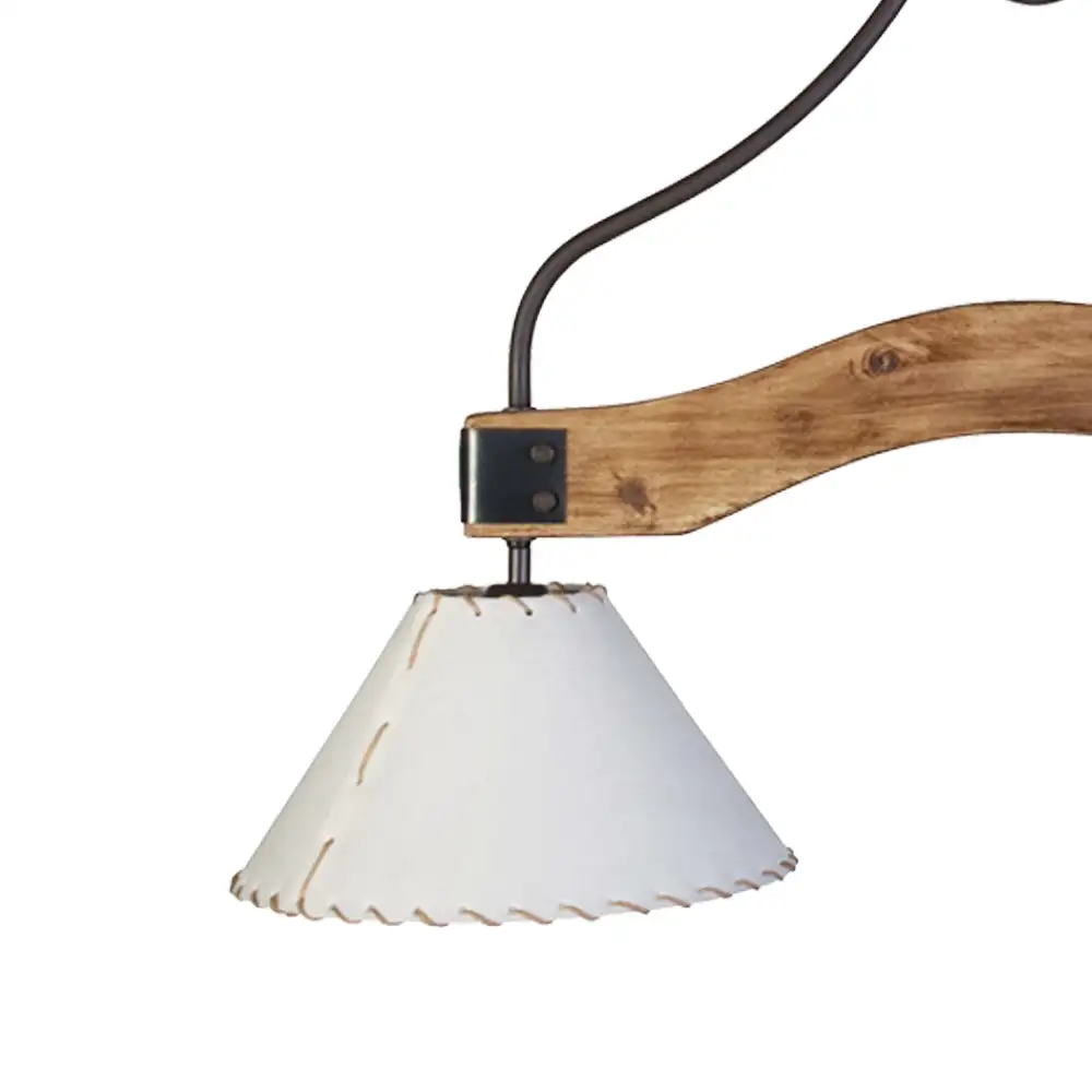 Portalámparas de techo colgante Napo doble con pantallas textiles Campiluz vista lateral