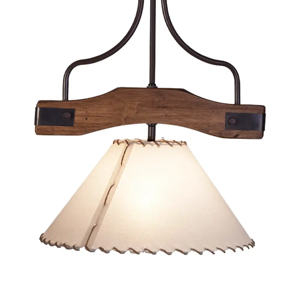 Portalámparas de techo colgante Napo individual con pantalla textil Campiluz vista lateral