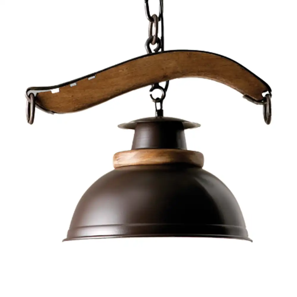 Portalámparas de techo colgante yuguilo con campana esfera y pantalla metálica Campiluz detalle superior