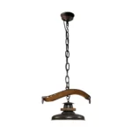 Portalámparas de techo colgante yuguilo con campana y pantalla metálica industrial Campiluz vista completa